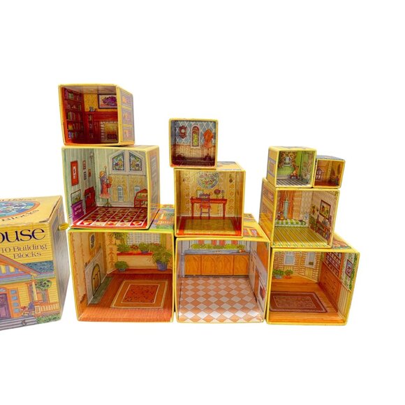 2002 Doll House Building Blocks WJ Fantasy Stacking Dollhouse Pretend Playset - Picture 4 of 9